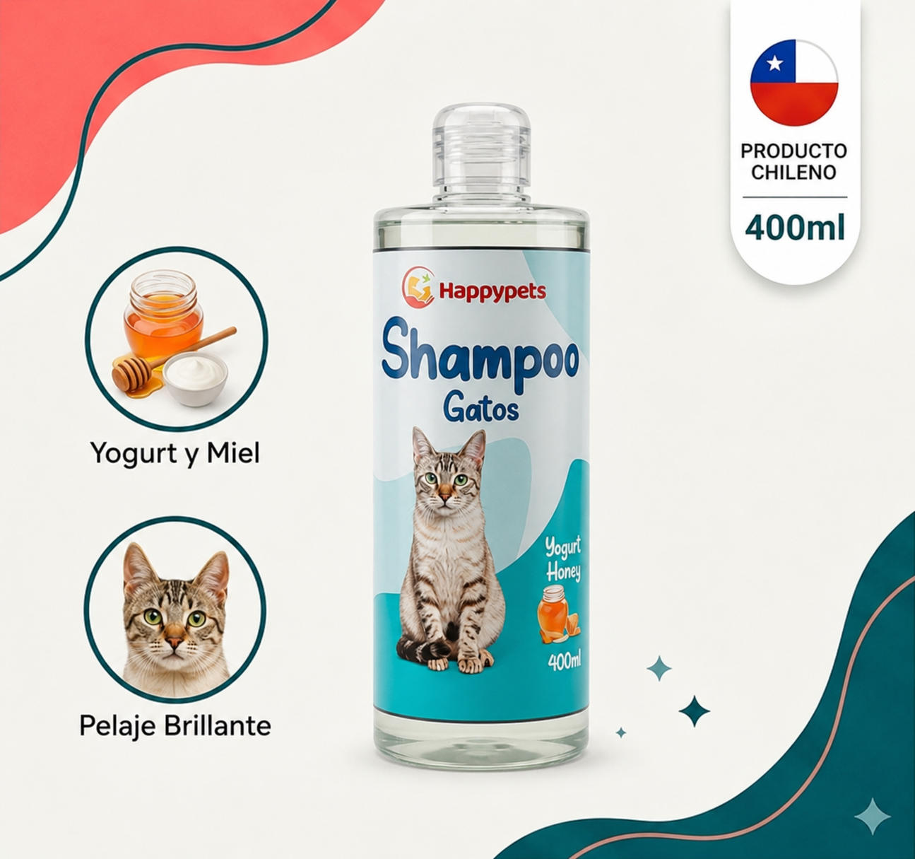 Shampoo Exclusivo para Gatos Yogurth Honey - 400 mL