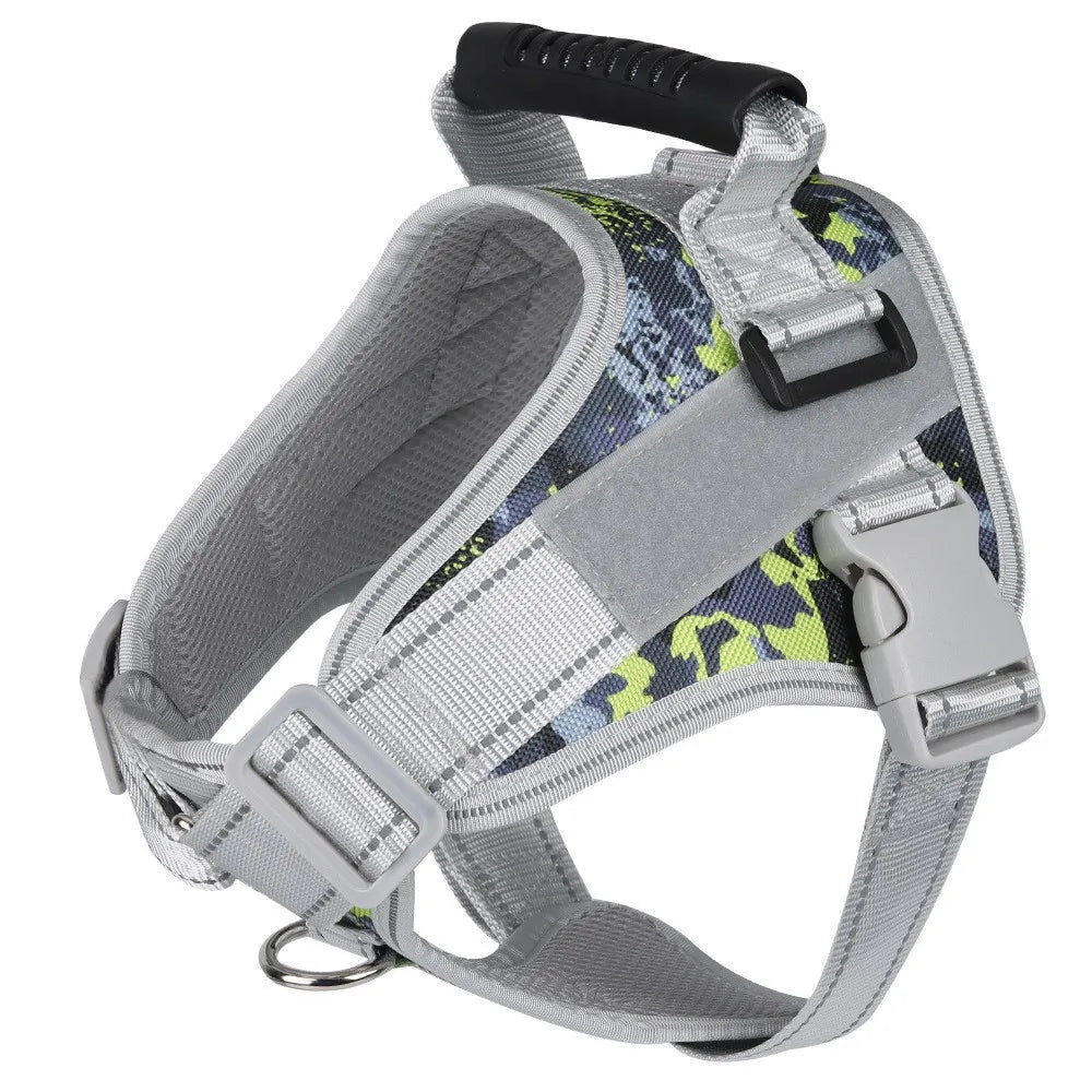 Medium and large dog explosion-proof reflective dog leash, pet leash, vest-style dog harness