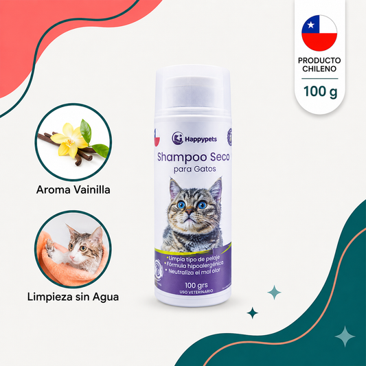 Champú 100% SECO para Gatos Aroma Vainilla 100gr | LO AMAN! 😻