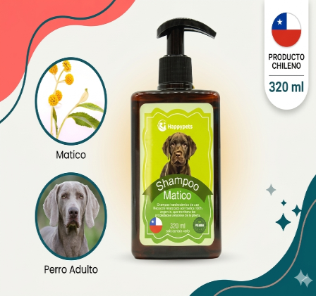 Shampoo Matico Para Perros Happypets 320ml – Fórmula Natural Chilena