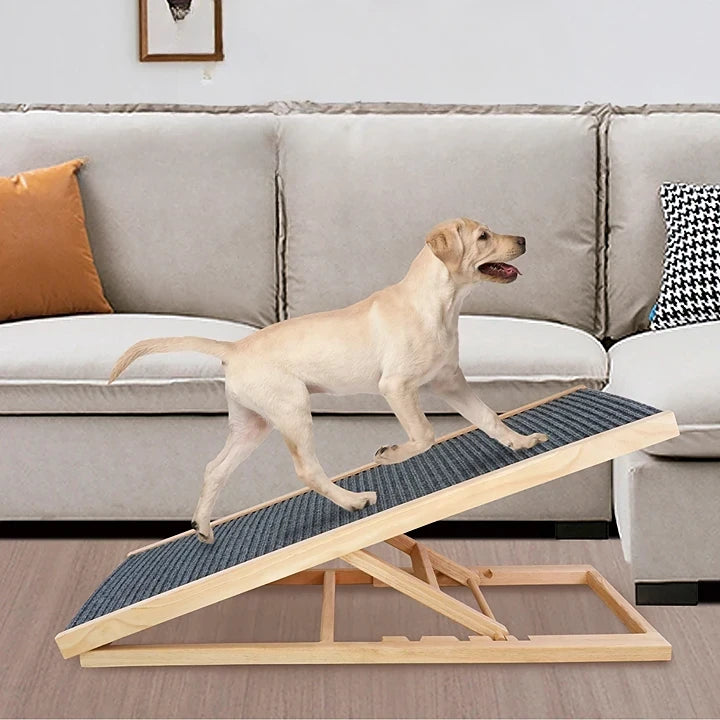 Rampa Plegable de Madera para Perros y Gatos