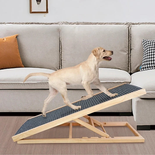 Rampa Plegable de Madera para Perros y Gatos