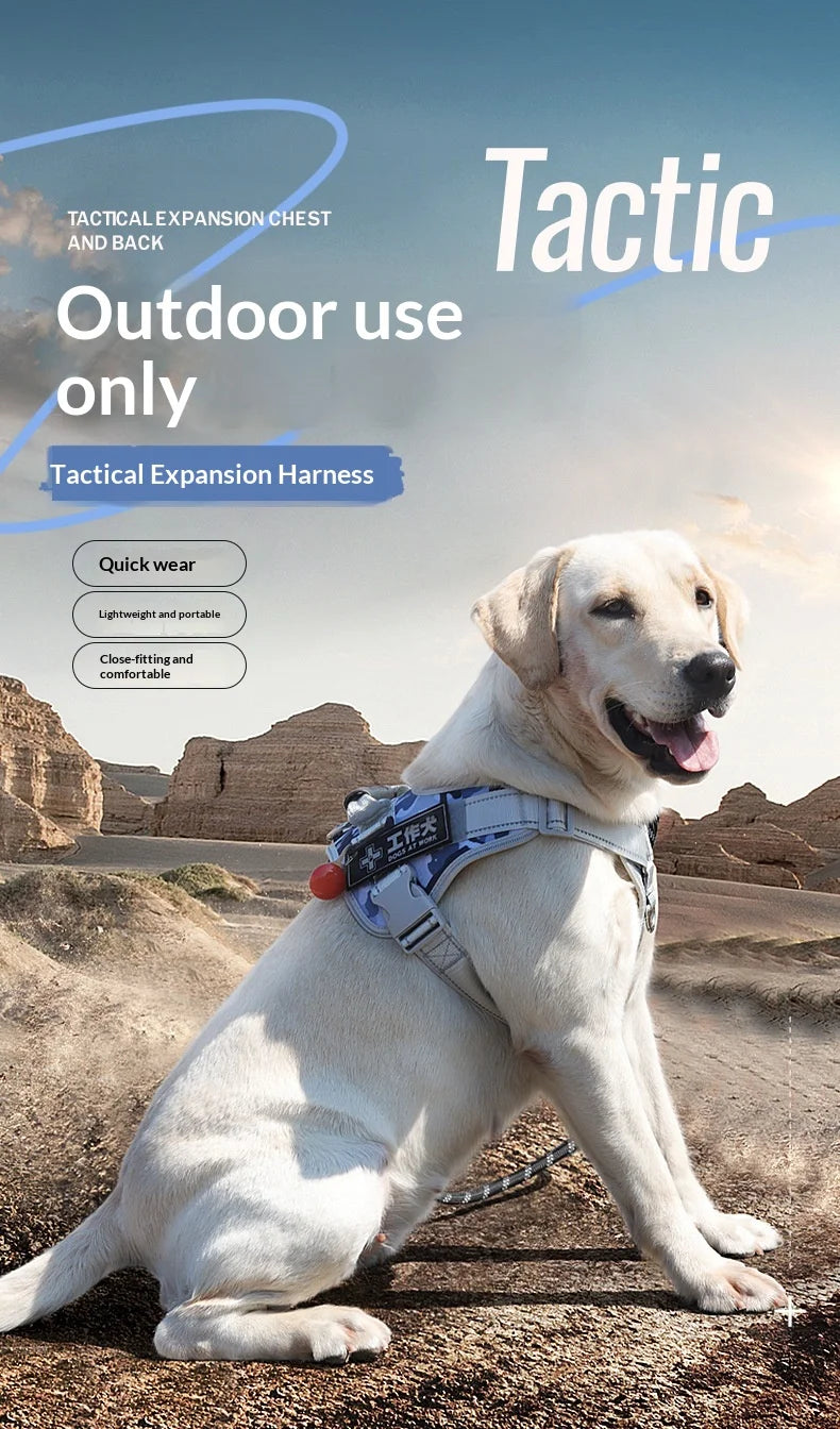 Medium and large dog explosion-proof reflective dog leash, pet leash, vest-style dog harness