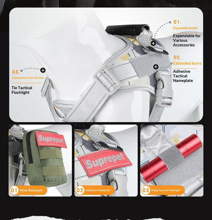 Medium and large dog explosion-proof reflective dog leash, pet leash, vest-style dog harness