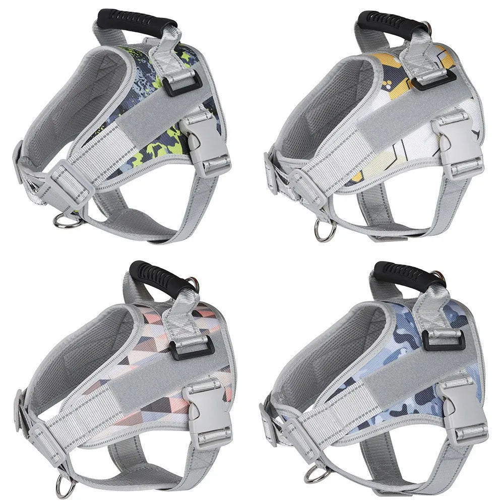 Medium and large dog explosion-proof reflective dog leash, pet leash, vest-style dog harness