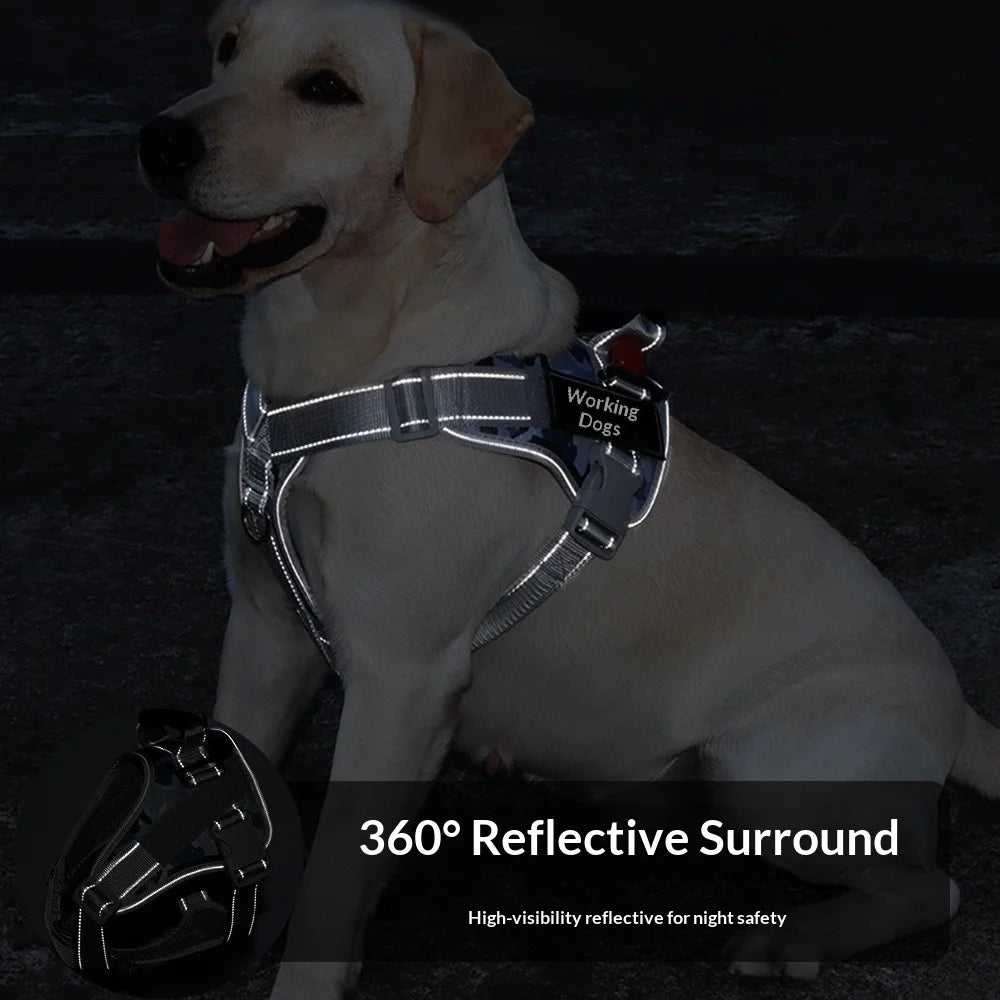 Medium and large dog explosion-proof reflective dog leash, pet leash, vest-style dog harness