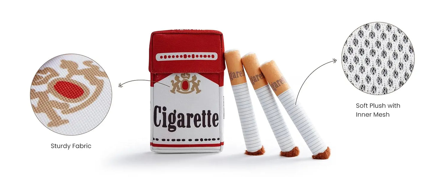 Funny Interactive Plush Dog Toys Creative Cigarette Interactive Giggles Dog Toys Funny Plush Chewing Toy Cigaret Box Pet Gifts