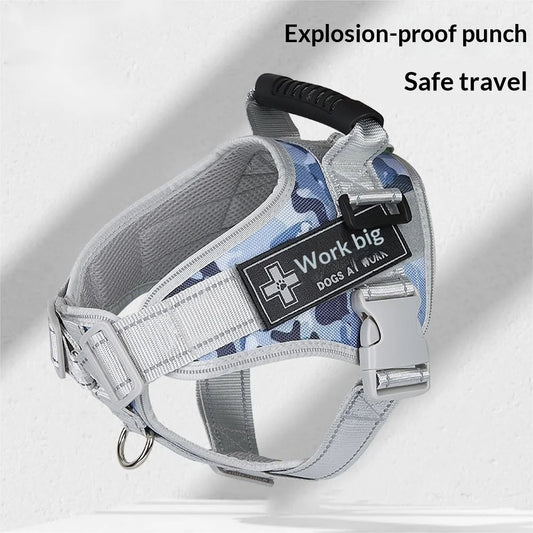 Medium and large dog explosion-proof reflective dog leash, pet leash, vest-style dog harness
