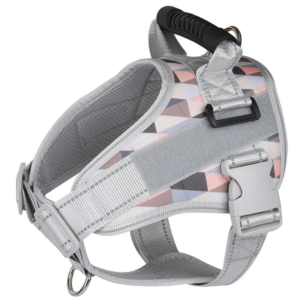 Medium and large dog explosion-proof reflective dog leash, pet leash, vest-style dog harness