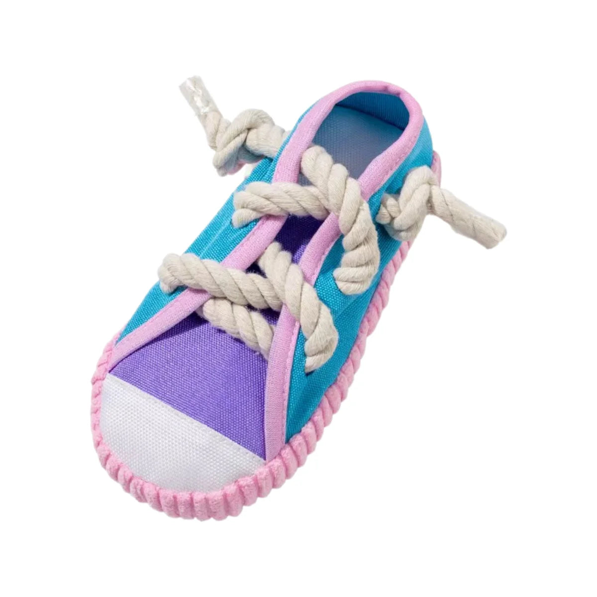 Dog Chewing Toy Squeaky Bite Resistant Canvas Shoes Knot Puppy Toy Teeth Cleaning Training with a bell Chew Toy Supplies