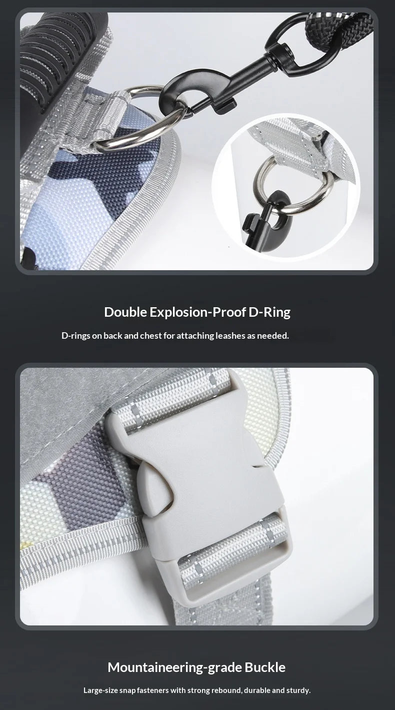 Medium and large dog explosion-proof reflective dog leash, pet leash, vest-style dog harness
