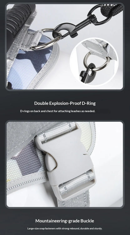 Medium and large dog explosion-proof reflective dog leash, pet leash, vest-style dog harness