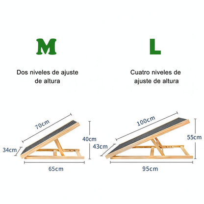 Rampa Plegable de Madera para Perros y Gatos